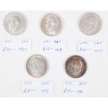 Selection of King George V Shillings, all in high grades (5).