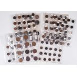 Assorted sleeves of various copper coinage from George II to Elizabeth II.