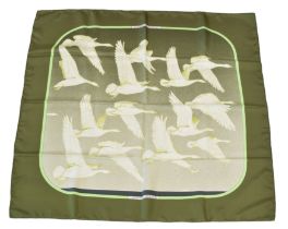 A Hermès "Oiseaux Migrateurs" silk scarf by Cathy Latham,