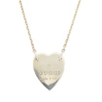 A silver Gucci Heart Pendant Necklace,