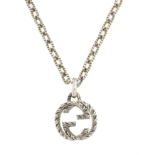 A Gucci silver monogram necklace,