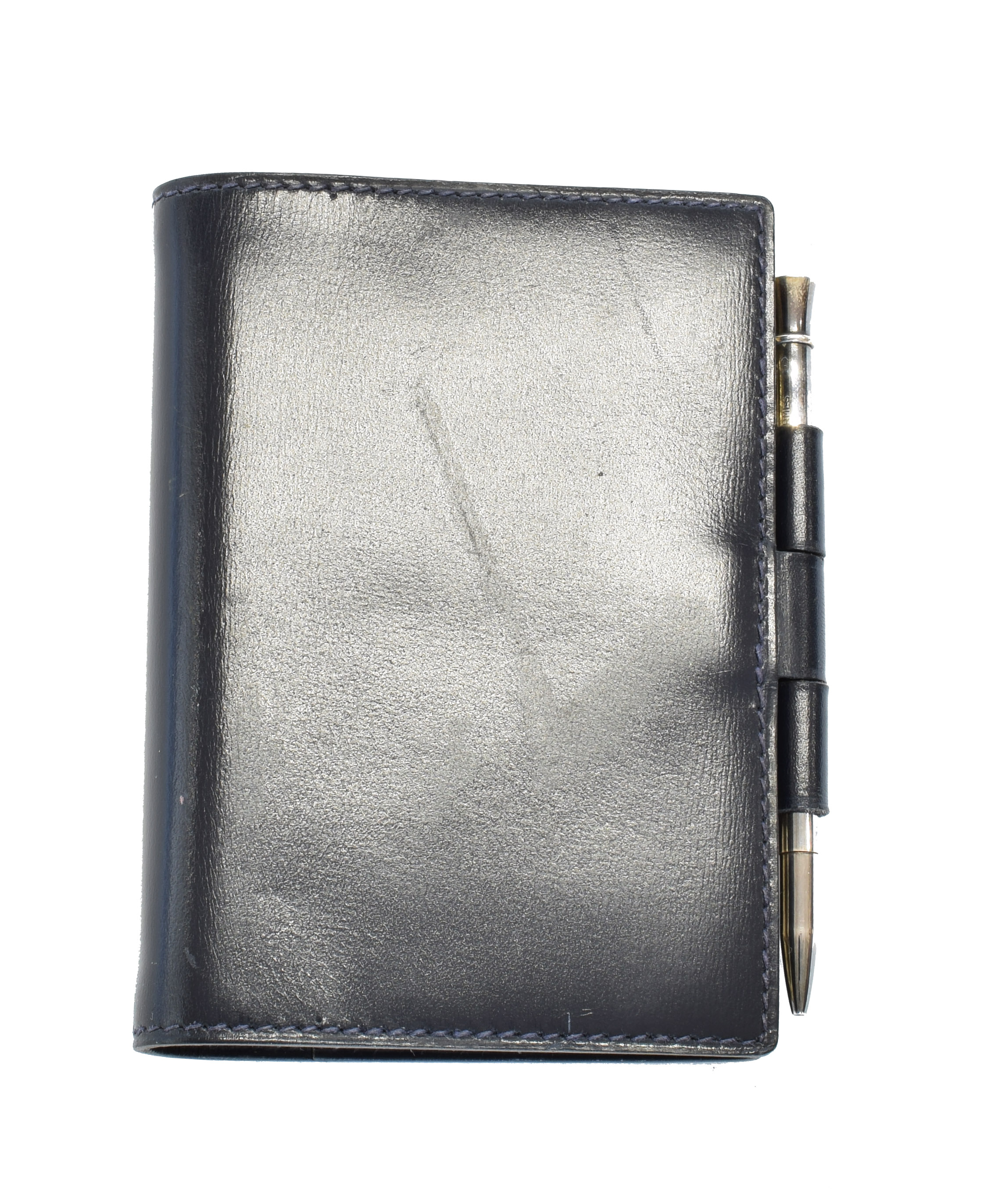 A Hermès Mini Address Book and Silver Mechanical Pencil,