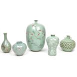 5 pieces of modern Korean Celadon