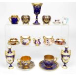 15 pieces of miniature porcelain Coalport and Crown Staffordshire