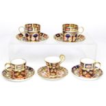 5 Royal Crown Derby demitasse coffee cups and saucers