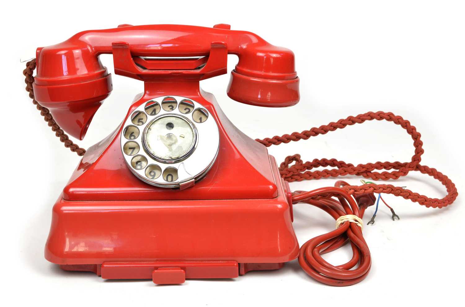 Model 232 red bakelite telephone