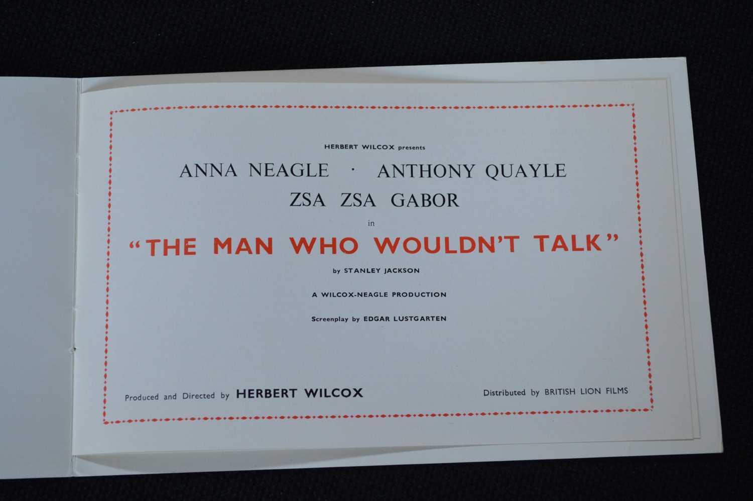 Movie memorabilia from 'The Trials of Oscar Wilde', '633 Squadron' & 'The Man Who Wouldn't Talk' - Image 2 of 4