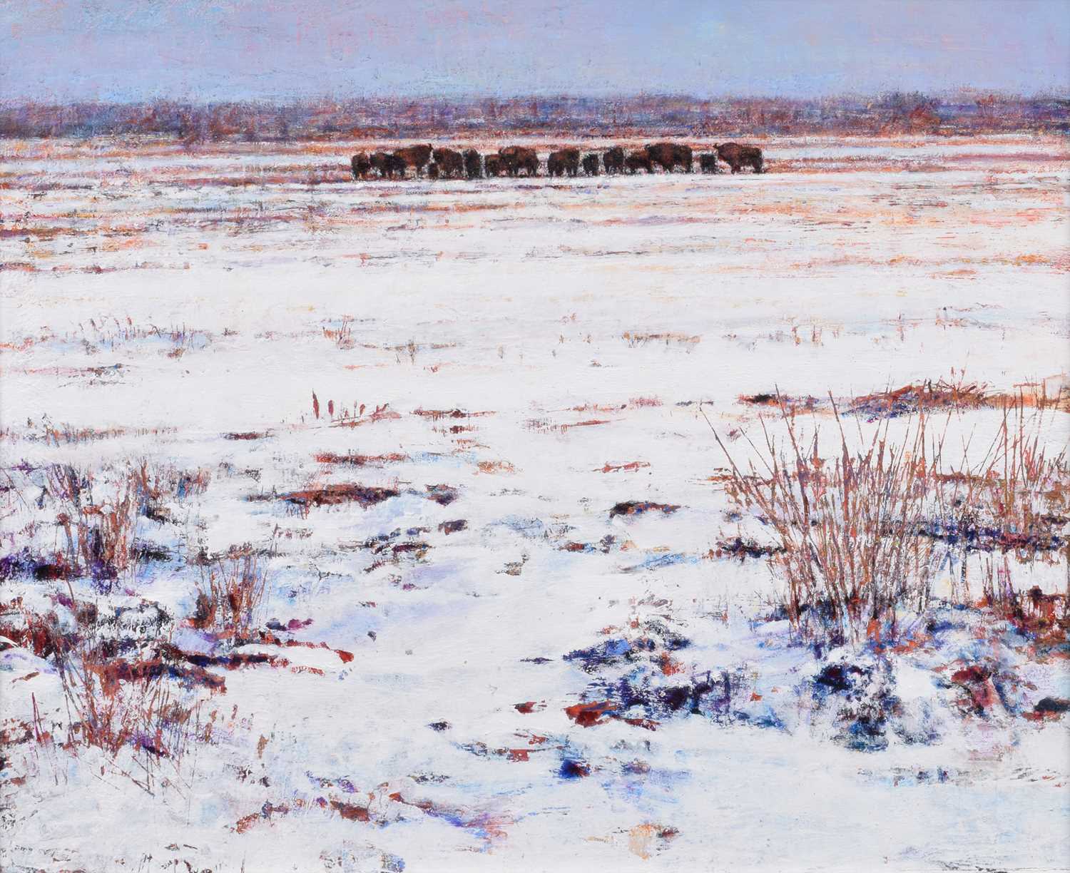 Heather Pocock (British 1954-) "Bison of Pripyatsky, Belarus"