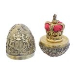 A silver gilt and enamel 'Silver Jubilee' surprise egg by Stuart Devlin,