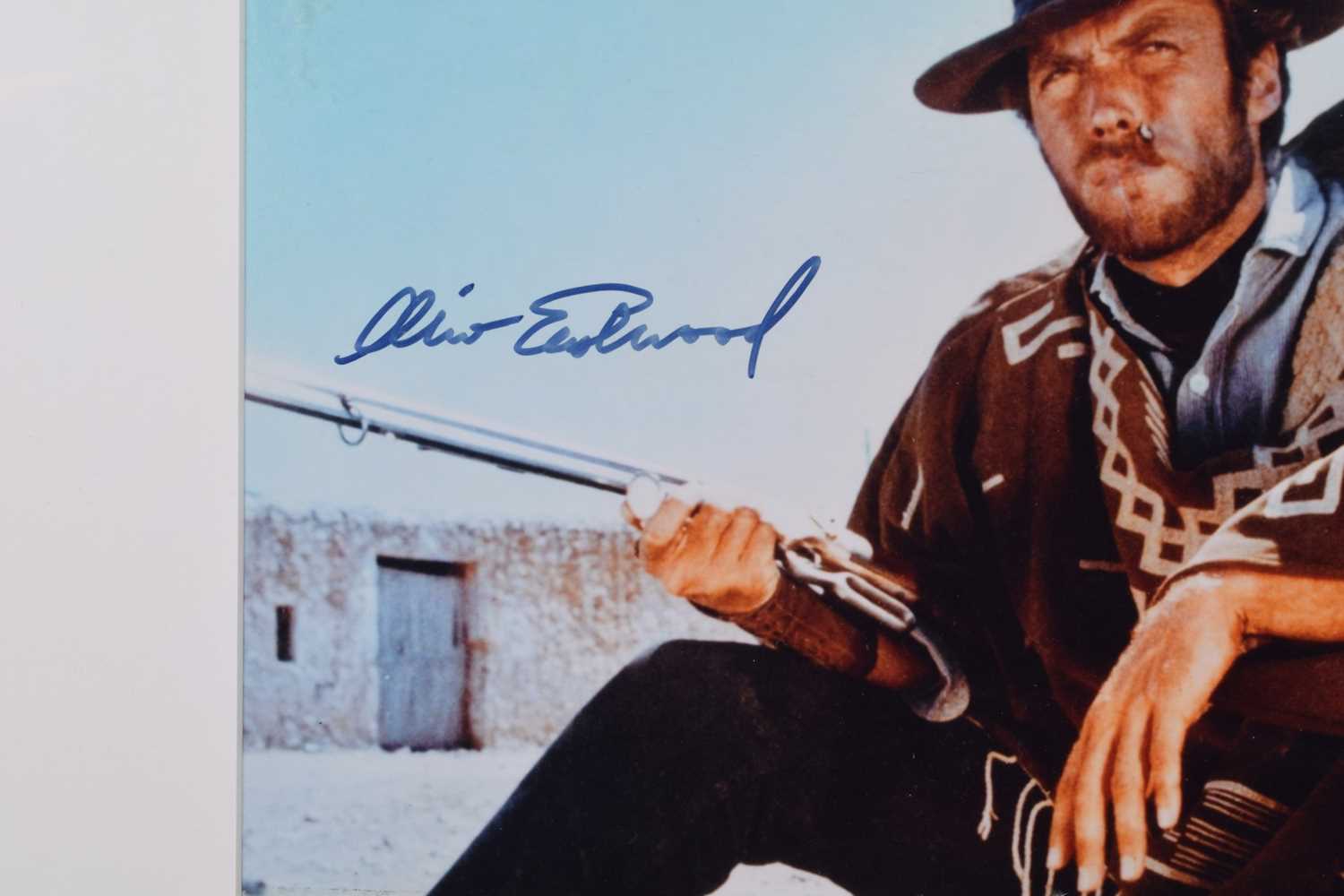 Three framed Western Cowboy themed autographs Lee Van Cleef, Clint Eastwood and Eli Wallach - Image 3 of 6