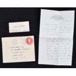 L.S. Lowry R.A. (British 1887-1976) handwritten letter with signature.