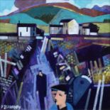 Peter Stanaway (British 1943-) "Welsh Lane", acrylic.