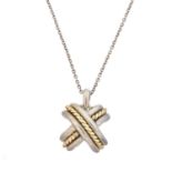 A Tiffany & Co. silver and gold cross pendant,