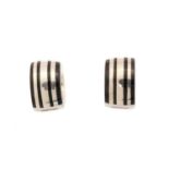 A pair of silver Montblanc 'Huggie' hoop earrings,