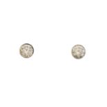 A pair of 18ct gold brilliant cut diamond stud earrings,