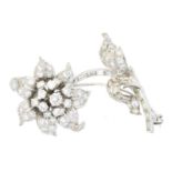A diamond floral brooch,
