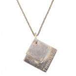 A silver Tiffany & Co. 'Double Square' pendant,