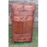 A 19th century mahogany dressing table, having fold out lid opening to reveal wash bowl apertures