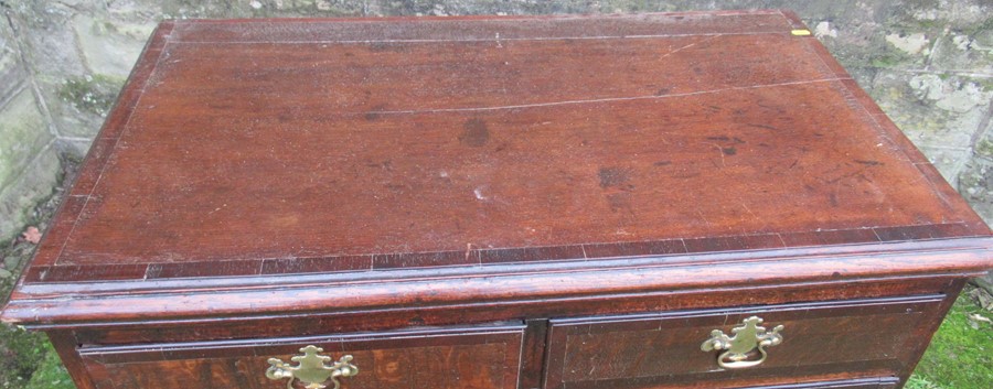 A 19th century oak chest, of two short over three long drawers, width 37.5ins x depth 21ins x height - Image 3 of 3