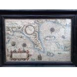 Lucas Janszoon Waghenaer, hand coloured antique map of Normandy and the Channel Islands circa