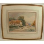 Stewart Brooke, watercolour, A Village near Banbury in Oxfordshire, 10ins x 13.5ins