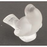 A Lalique glass paperweight, formed as a bird, height 3.5insCondition Report: Good condition