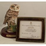 A Royal Worcester limited edition model, Little Owl, modelled by James Alder, af, with