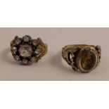 A Victorian diamond cluster ring, unmarked, the nine old mine cuts totalling approximately 1.2