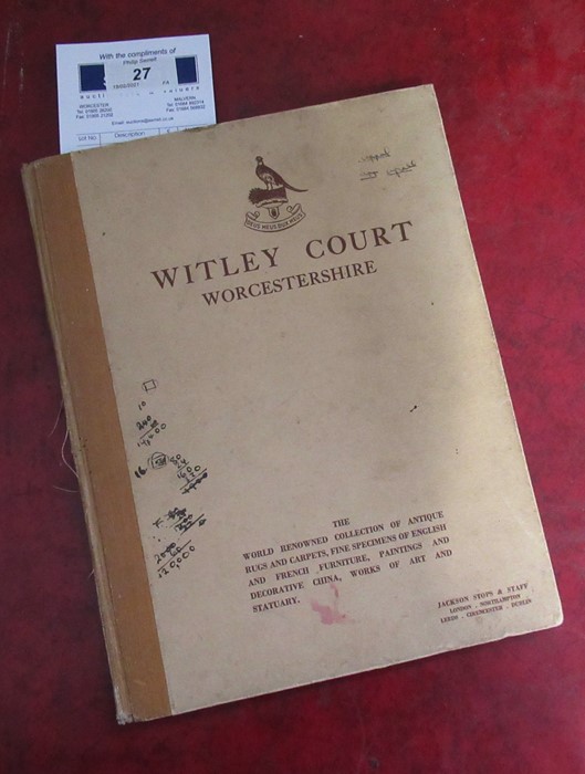 A catalogue for the contents of Witley Court auction sale in 1938