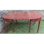 A 19th century mahogany D-end dining table, max length approximately 71ins x width 48ins x height