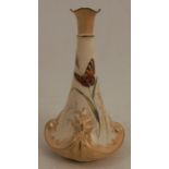 A Locke and Co Worcester blush ivory vase, decorated with a butterfly, height 6insCondition