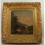 Attributed to Eugene Verboeckhoven, oil on panel, sheep in a landscape, 11ins x 10.5insCondition