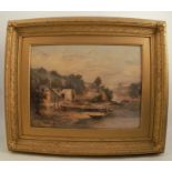 Attributed to Pitt, oil on canvas, Lime Kiln in a Creek at Robroan, 11.5ins x 15.5ins