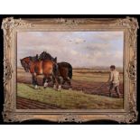 Joseph Dixon Clark, signed, oil on canvas, Ploughing Scene, 21.5ins x 28.5ins Condition Report: