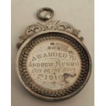 An Edwardian silver Public School medal, with engraved presentation inscription, Birmingham 1907,