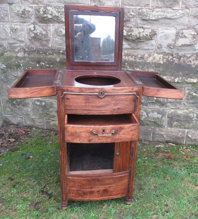 A 19th century mahogany dressing table, having fold out lid opening to reveal wash bowl apertures - Image 2 of 2