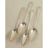 A set of four Scottish provincial silver tea spoons, engraved with initials, Andrew Davidson of