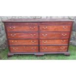 An 18th century Lancashire mule chest, fitted with a plain rising lid, with four short dummy drawers