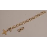 An 18ct gold chain, with a Cross of Jerusalem, and two spare links, 46g gross