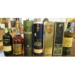 A collection of whisky, to include Powers Gold Label, Glenleven Malt, Glen Moray Single Malt,
