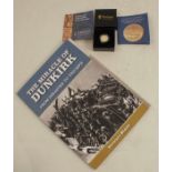 A 2020 gold quarter sovereign, for the 80th anniversary of Dunkirk, with paperwork and book