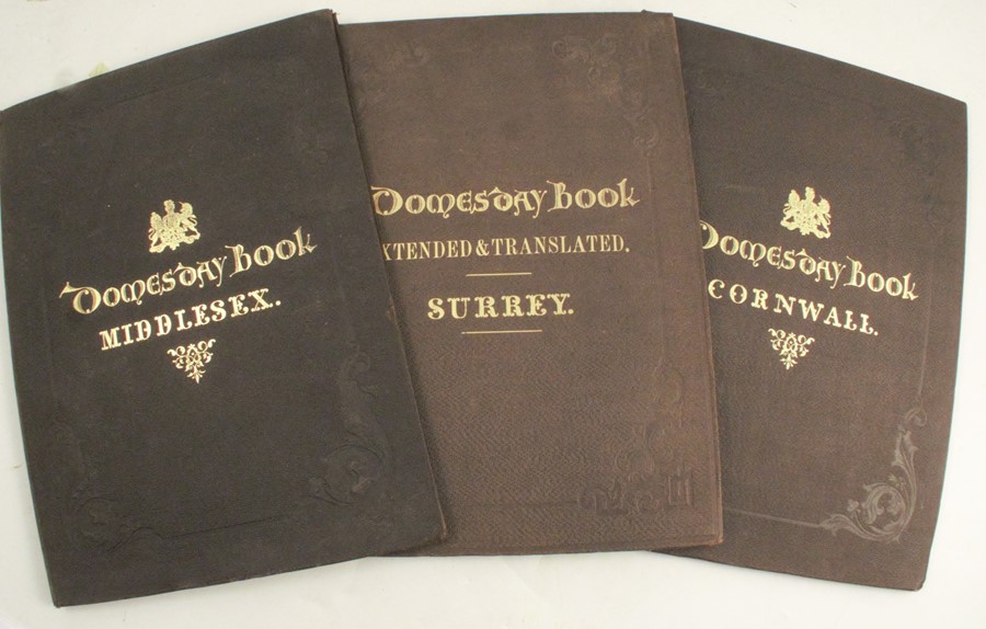 Domesday Book, fac-simile of the part relating to Cornwall, 1861, together with Domesday Book in