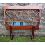 An Edwardian style mahogany single bed headboard, width 36ins x length 75ins