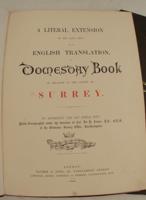 Domesday Book, fac-simile of the part relating to Cornwall, 1861, together with Domesday Book in - Image 3 of 4