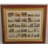 A framed set of 25 John Player cigarette cards, from the Old Hunting Prints series