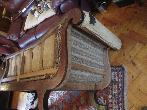 A Regency mahogany framed chaise longue, in the manner of George Bullock,  having scroll ends, - Image 15 of 15