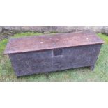 An Antique oak sword box, 42ins x 13.5ins, height 18ins