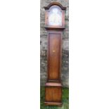 An oak cased reproduction grandmother's clock, height 65ins