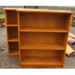 A pair of modern bookcases, height 44ins, width 37ins, depth 11ins