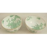 Two Royal Worcester Green Dragon slop bowls, circa 1958, diameter 5.5ins x height 2.75insCondition